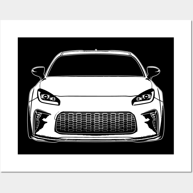 White Toyota RG86 Sketch Art Wall Art by DemangDesign